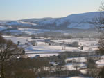 Distant view of Cae'r Beili
