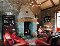 Lounge with wood burner